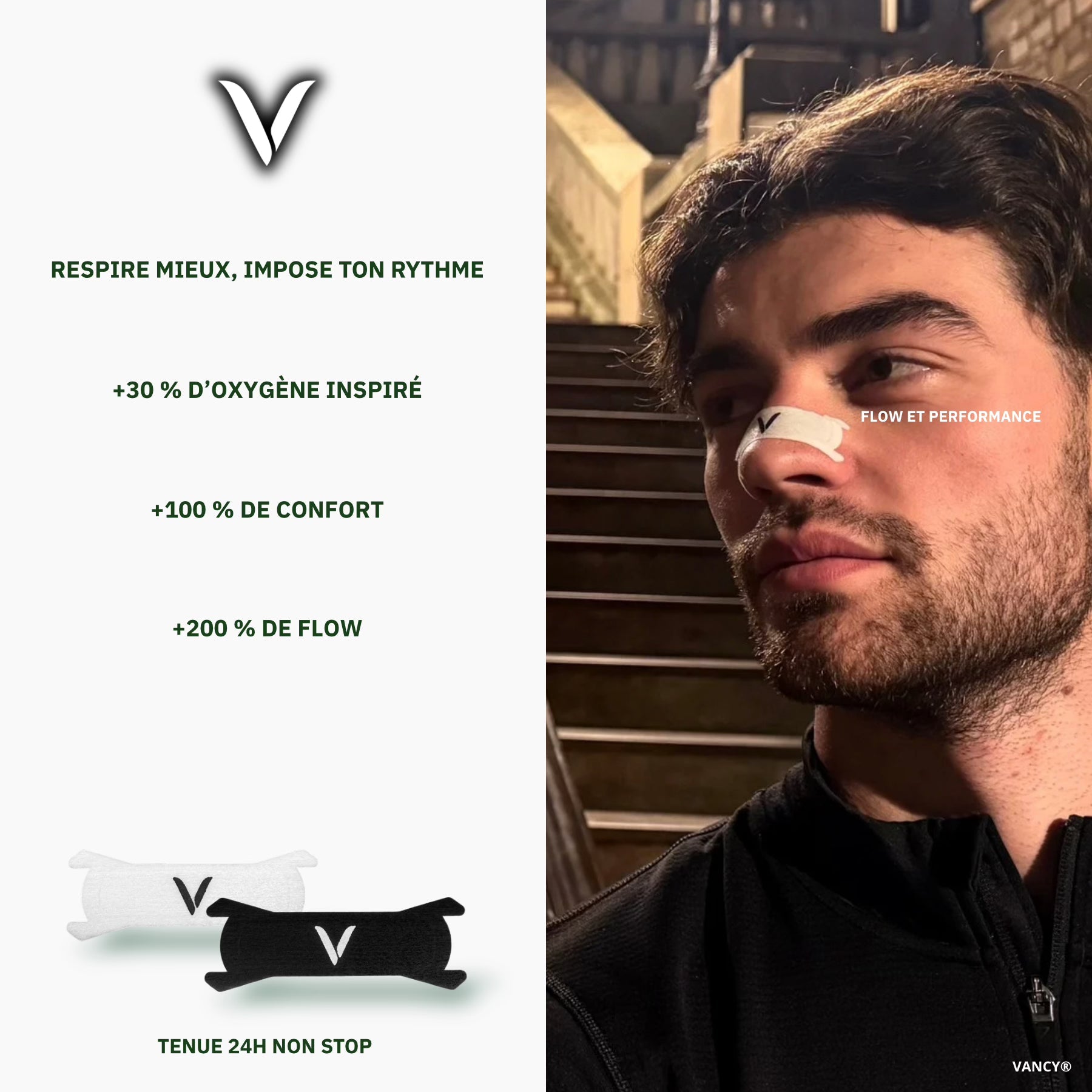 Bandes Nasales Sport & Sommeil - Vancy®